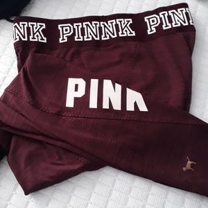 Victoria's Secret pink maroon leggings